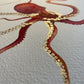 Gold Embellished Gliding Red Octopus Fine Art Print